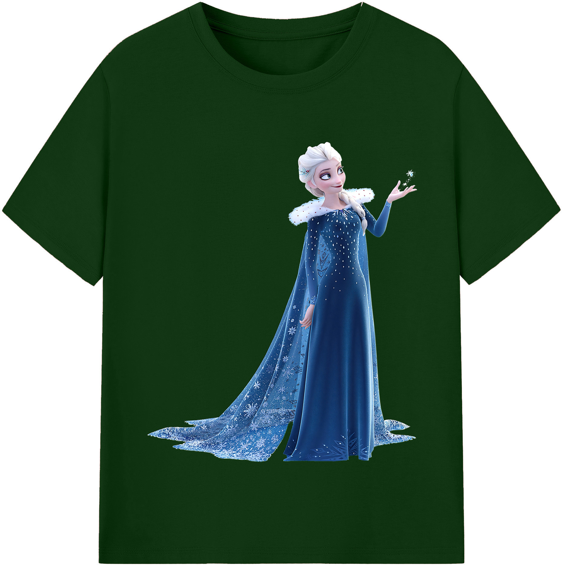 （画像用） アナと雪の女王 アンナ エルサ Frozen Anna Elsa 綿100％半袖Tシャツ（フロントプリント）